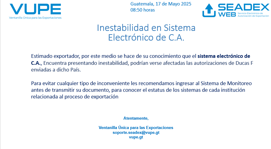 Inestabilidad en Sistema 17.05