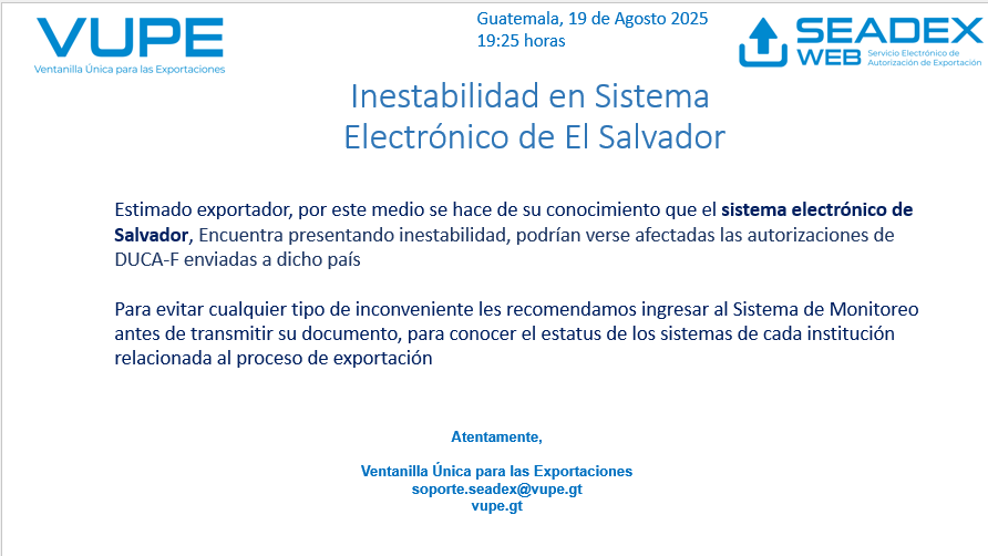 Inestabilidad en Sistema 19.08