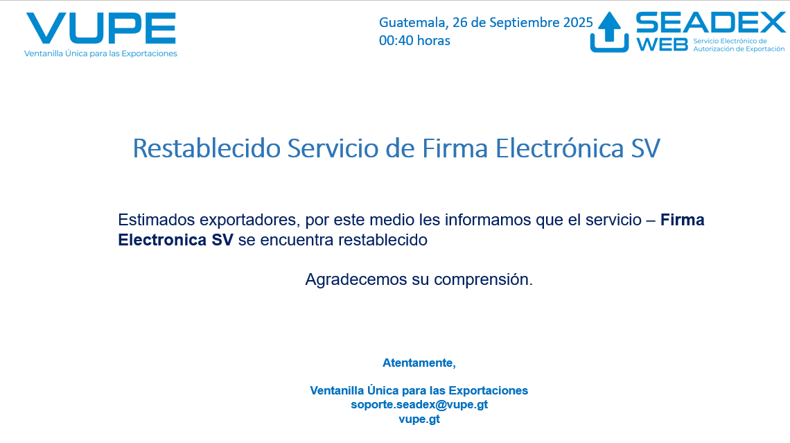 Restablecido Servicio de Firma Electrónica SV
