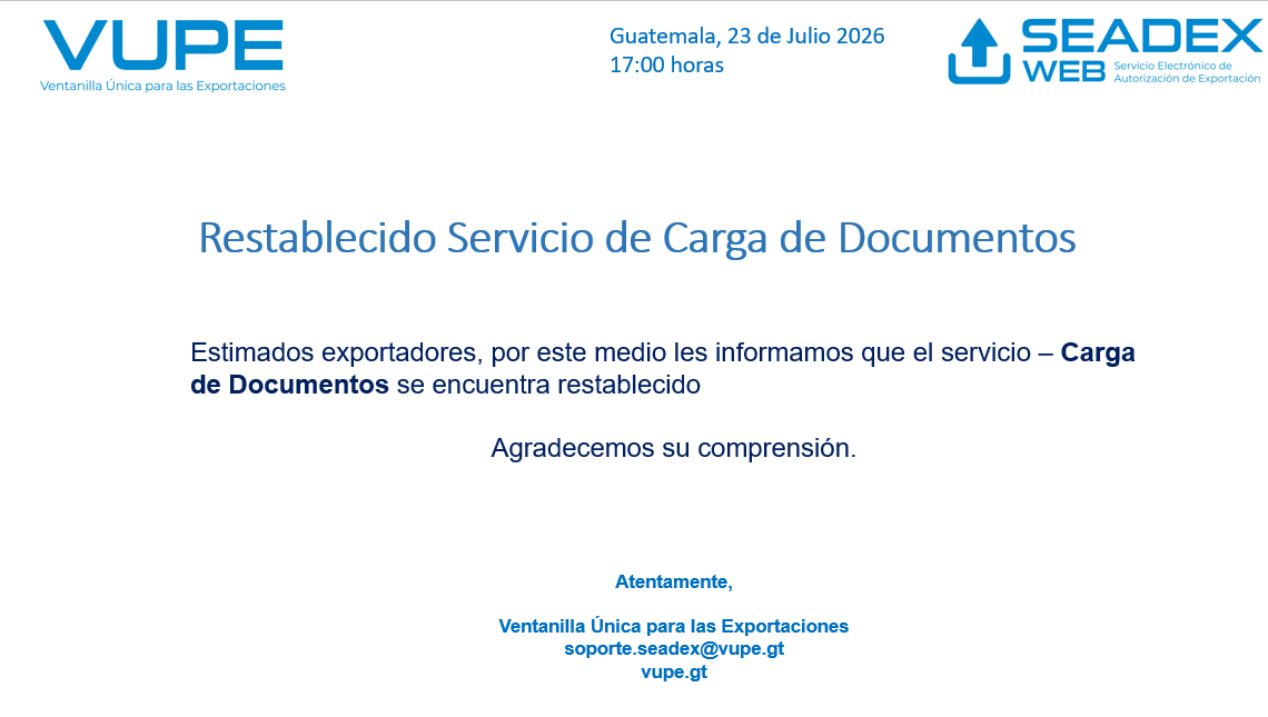 Restablecido Servicio de Carga de Documentos2